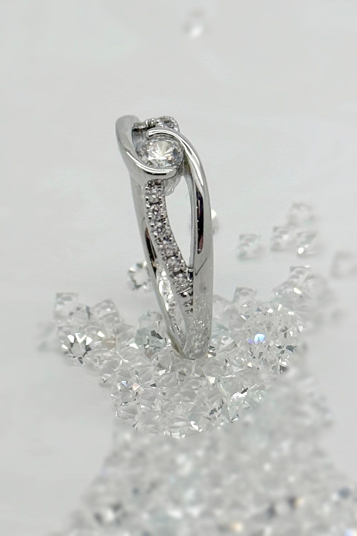 Verlobungsring in Weißgold Ansicht 1