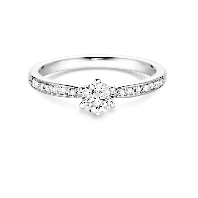 Verlobungsring Weißgold 0,50 ct mit Pavé Ansicht 1