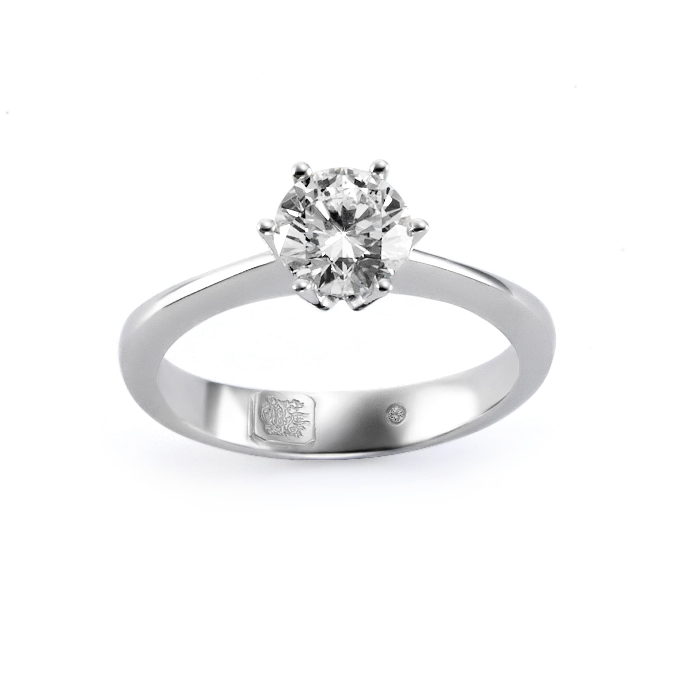 Mühlbacher Solitär Krappenfassung Frontalansicht