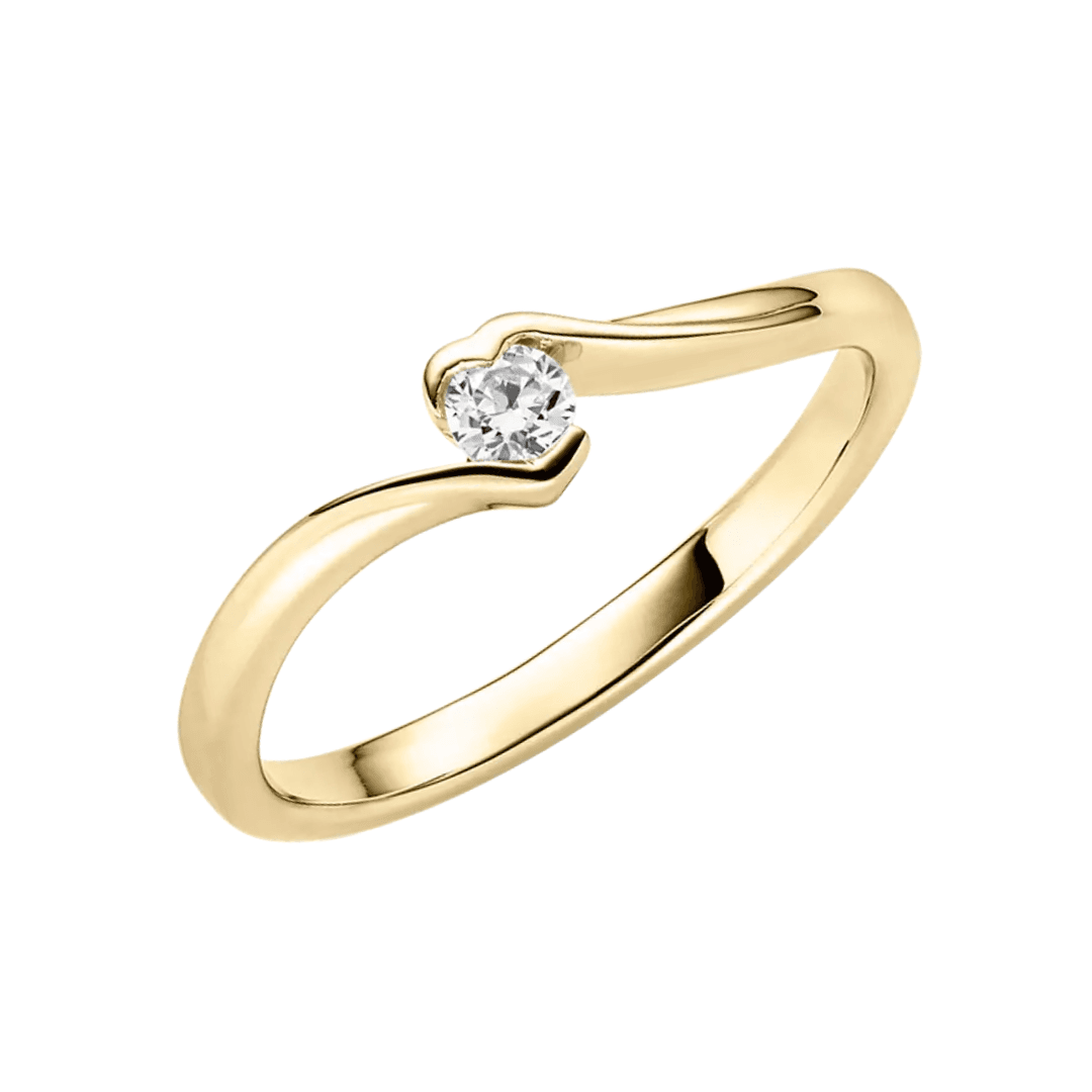 Solitär 585 Gelbgold 0,15 ct Designfassung Ansicht 1