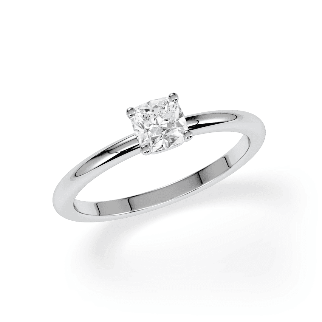 Solitär 750 Weißgold Cushion 0,50 ct Ansicht 1