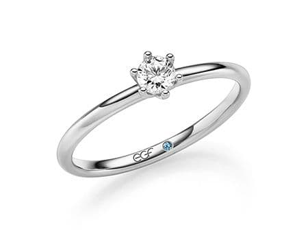 Klassischer Verlobungsring in Weißgold von Juwelier Klein