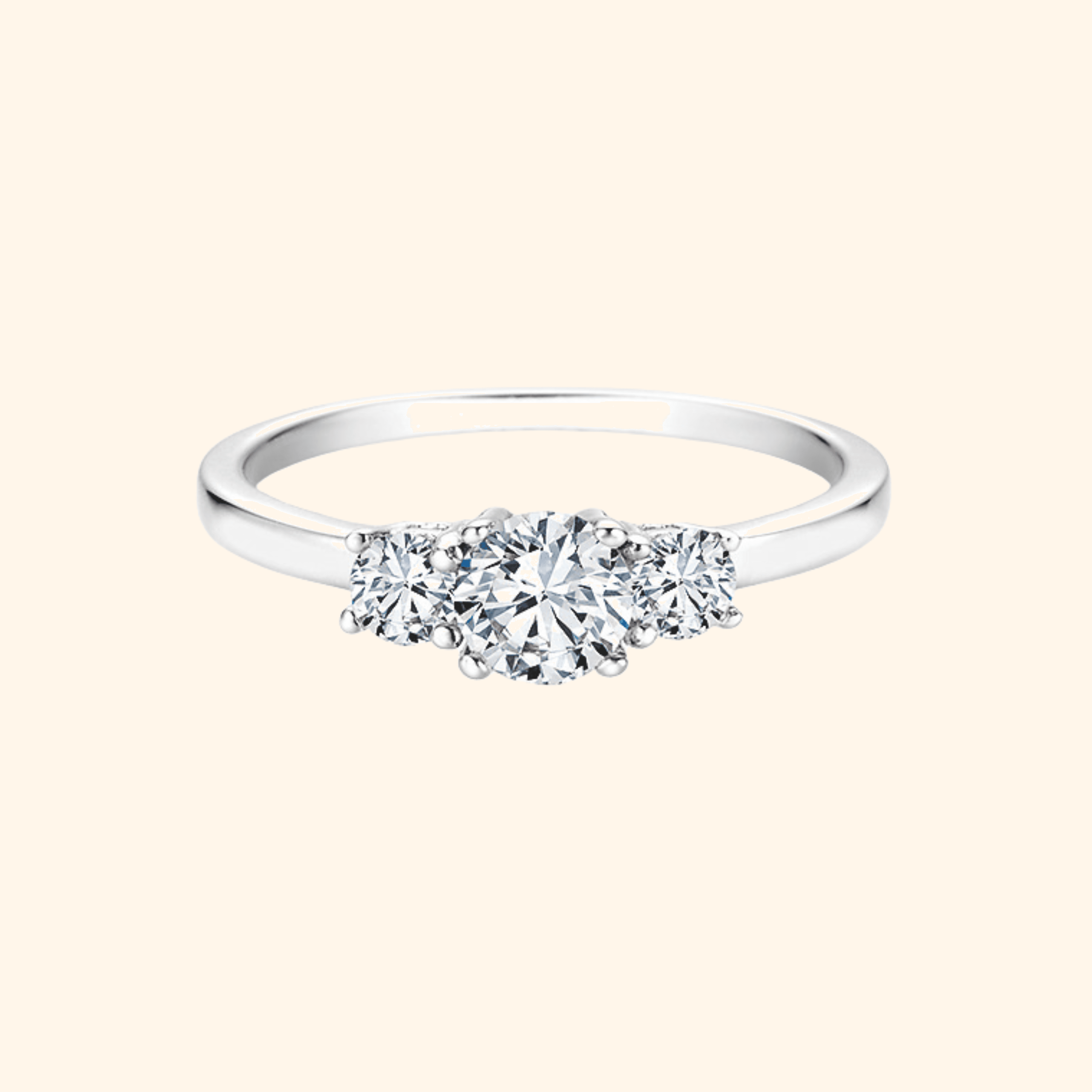 Trio Diamanten Verlobungsring Silber Ansicht 2 - Schmuck Land