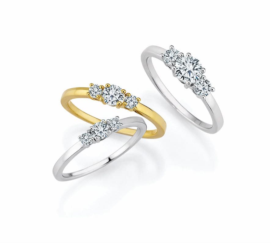 Drei-Stein Design Verlobungsring Juwelier Wimmer
