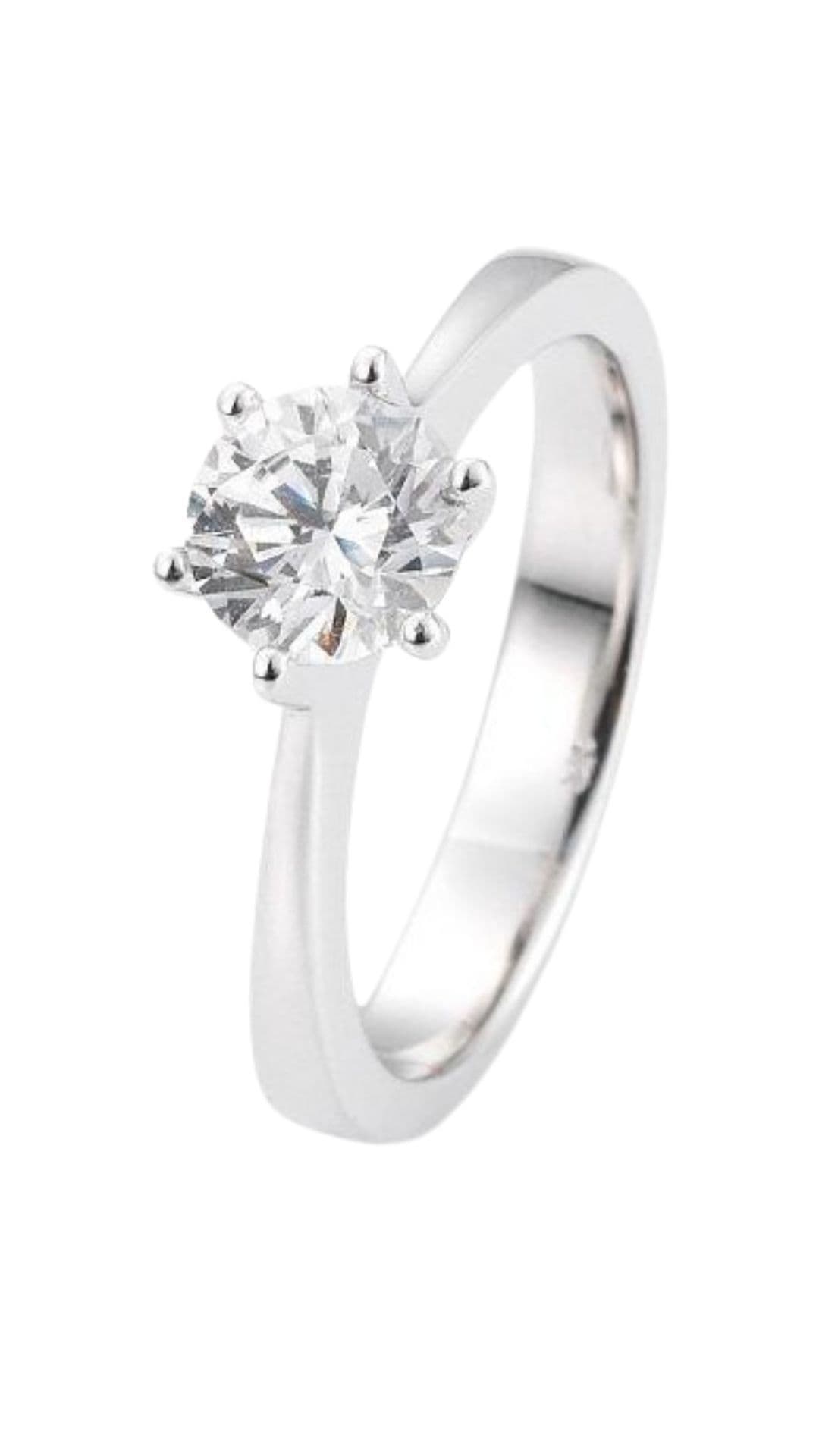 Verlobungsring Solitär verlaufend Frontalansicht