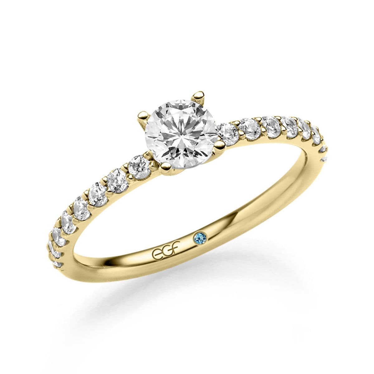 Klassischer Verlobungsring mit Seitensteinen von Juwelier Klein