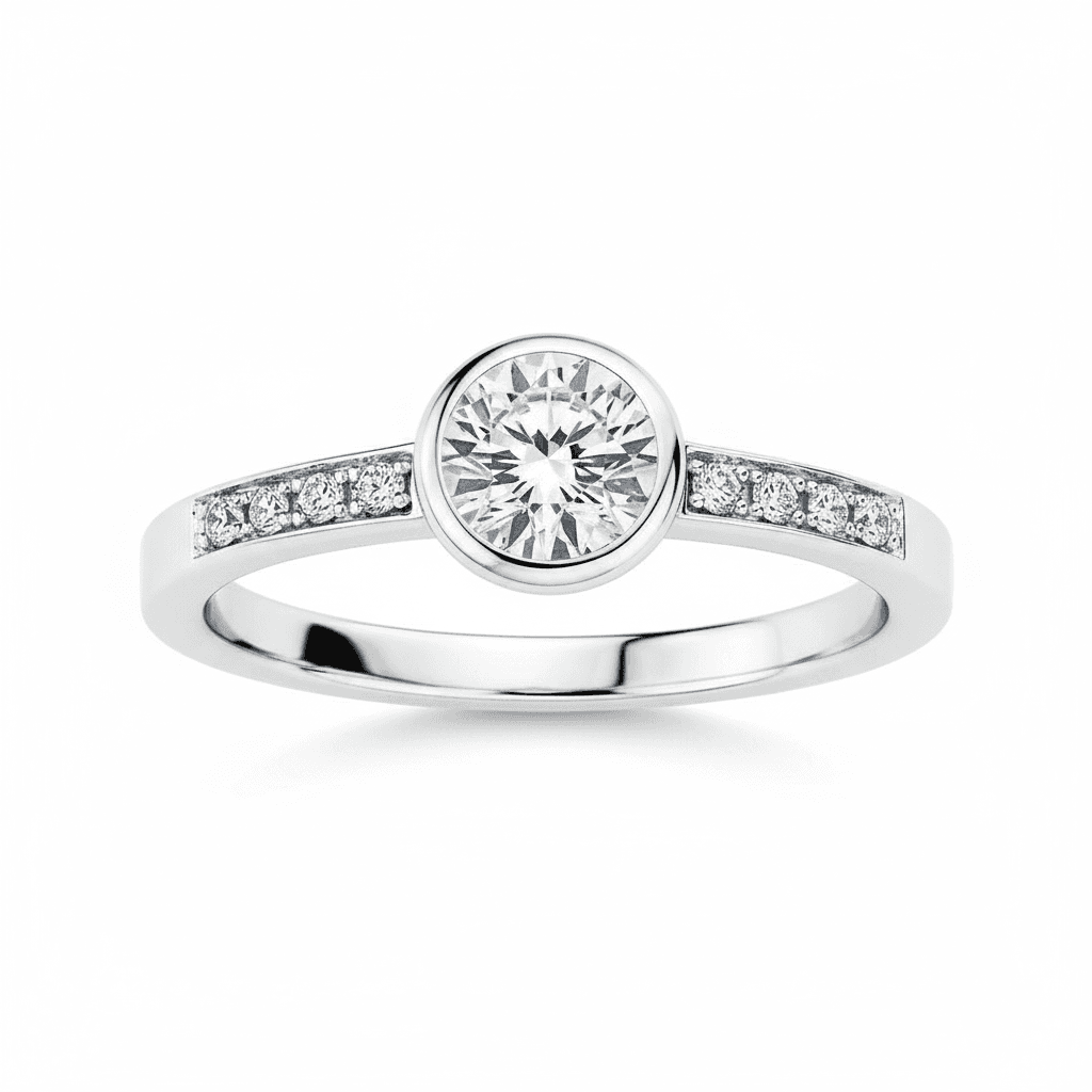 Verlobungsring mit Zargenfassung von Juwelier Hartung