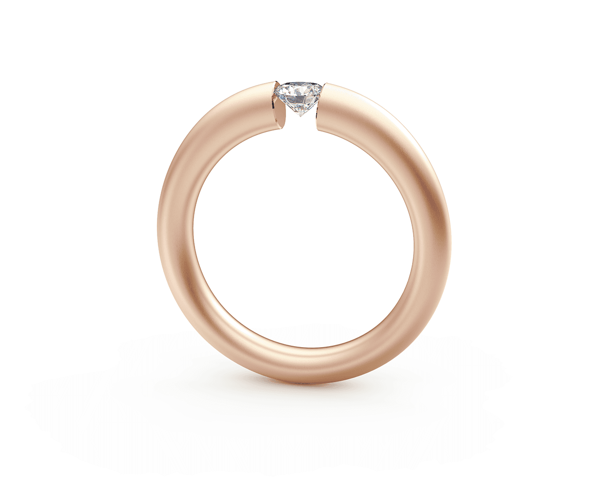 Verlobungsring in Spannringoptik in Rotgold von Juwelier Klein