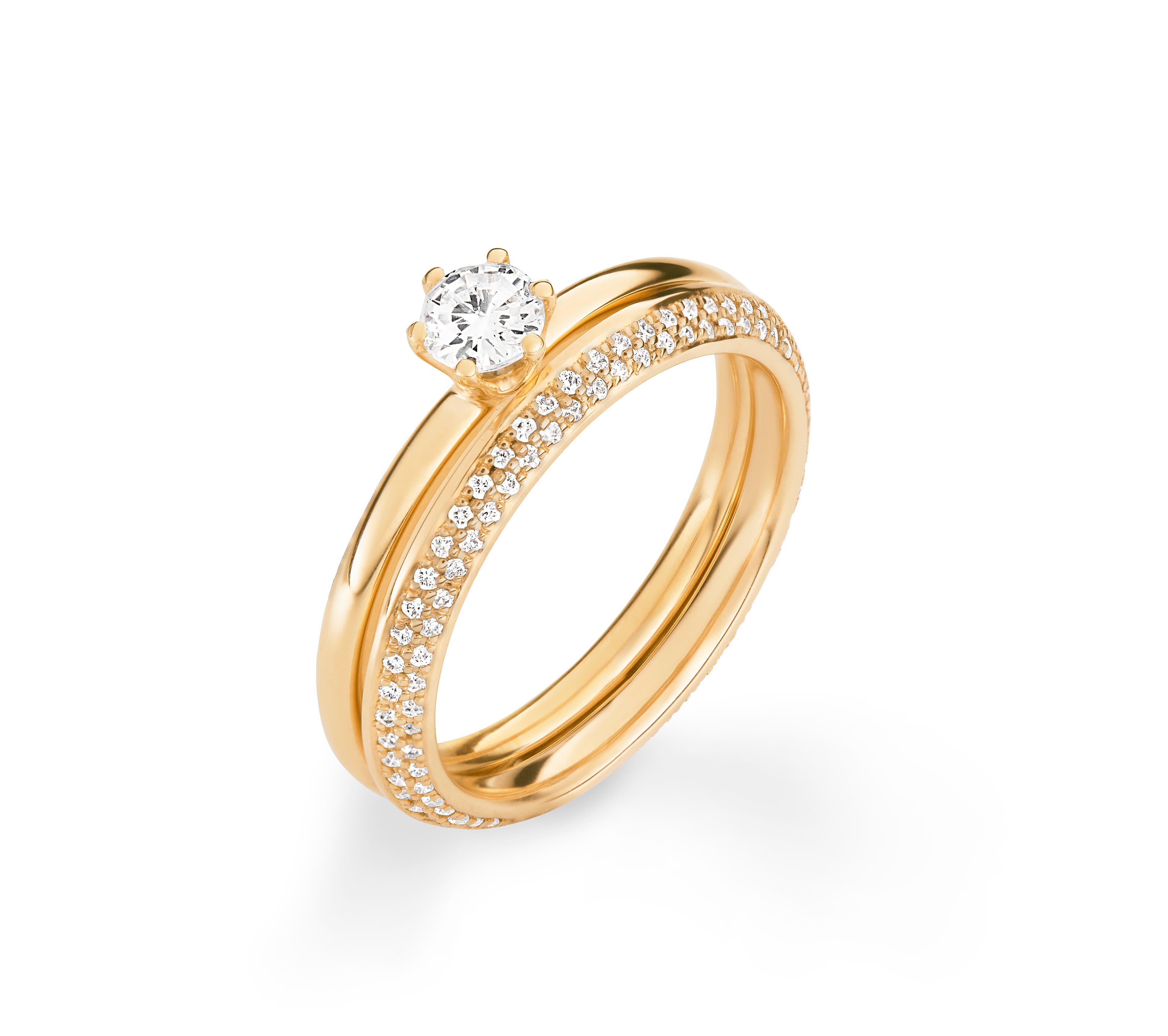Verlobungsring und Diamant Memoire Ring
