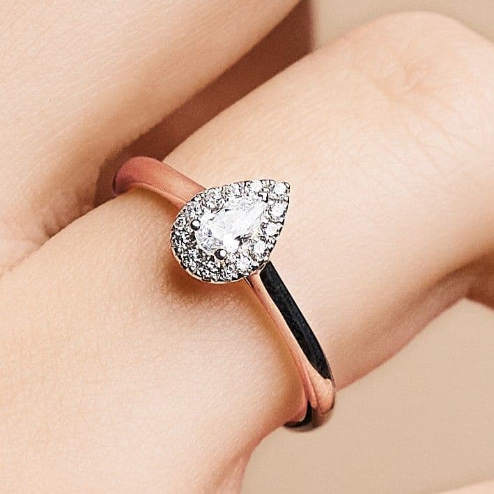 Trauringhaus Leipzig Rose Halo Marquise