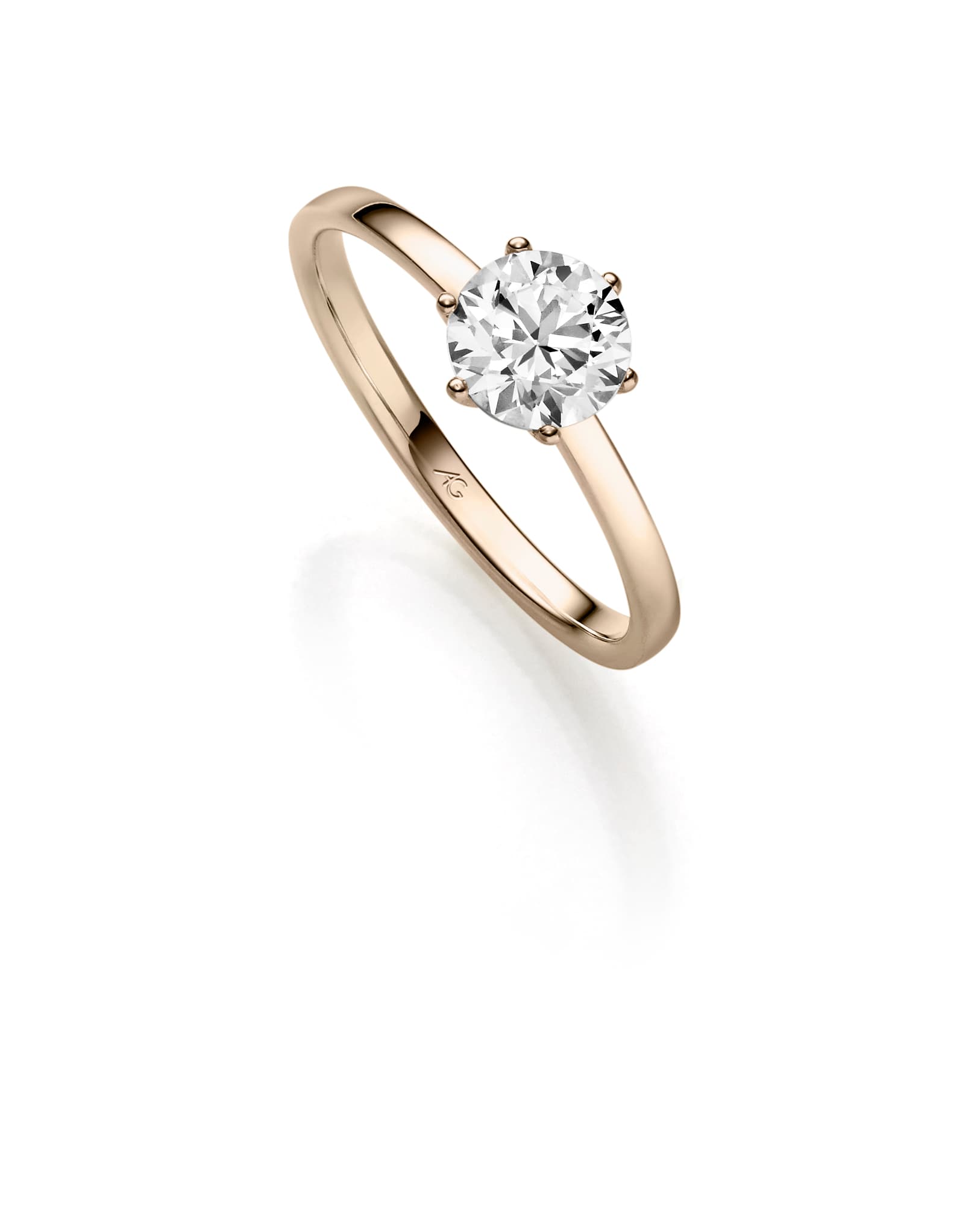 Gerstner Solitärring 585/- Haselnussgold 6er-Krappe