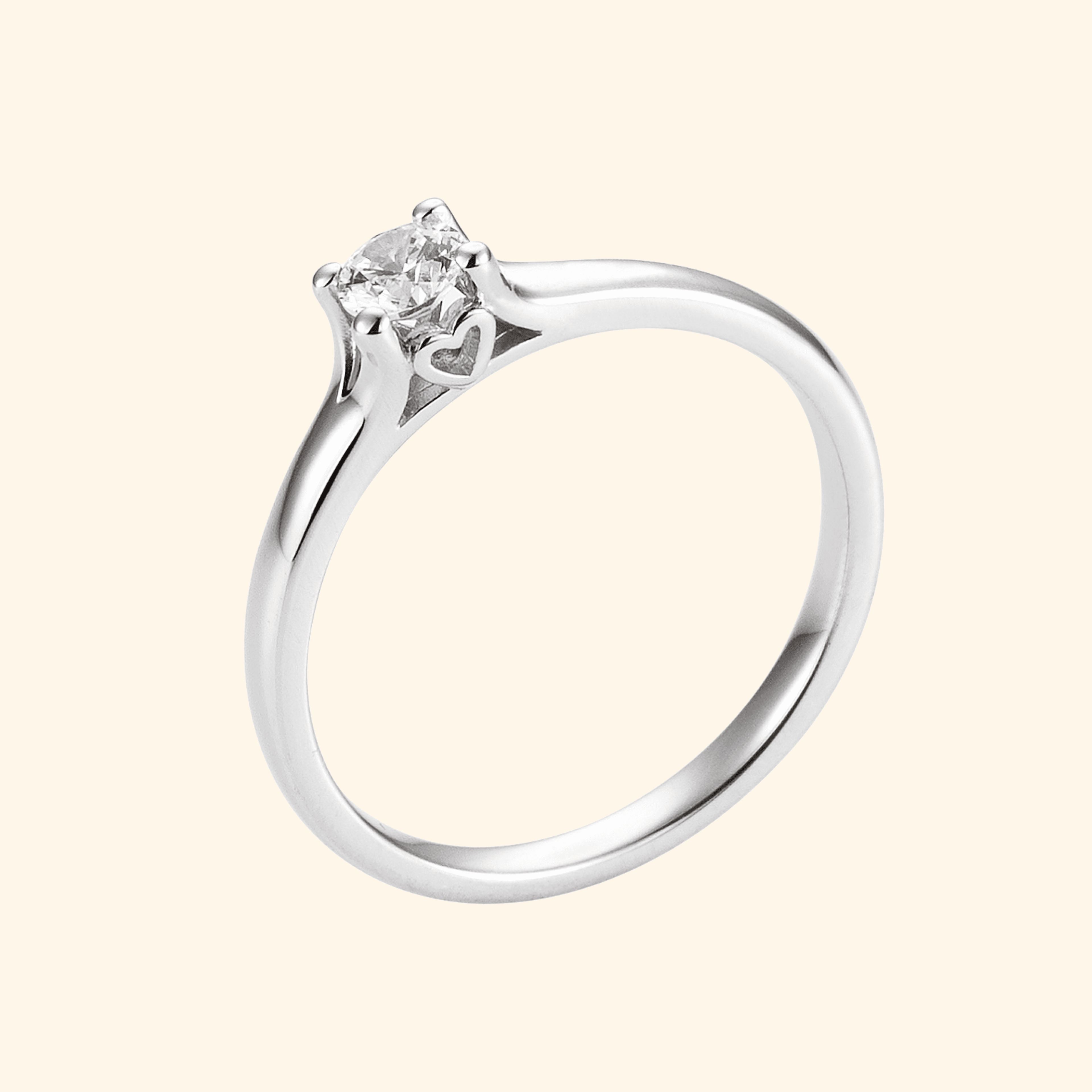 Herz Fassung Verlobungsring Silber - Schmuck Land