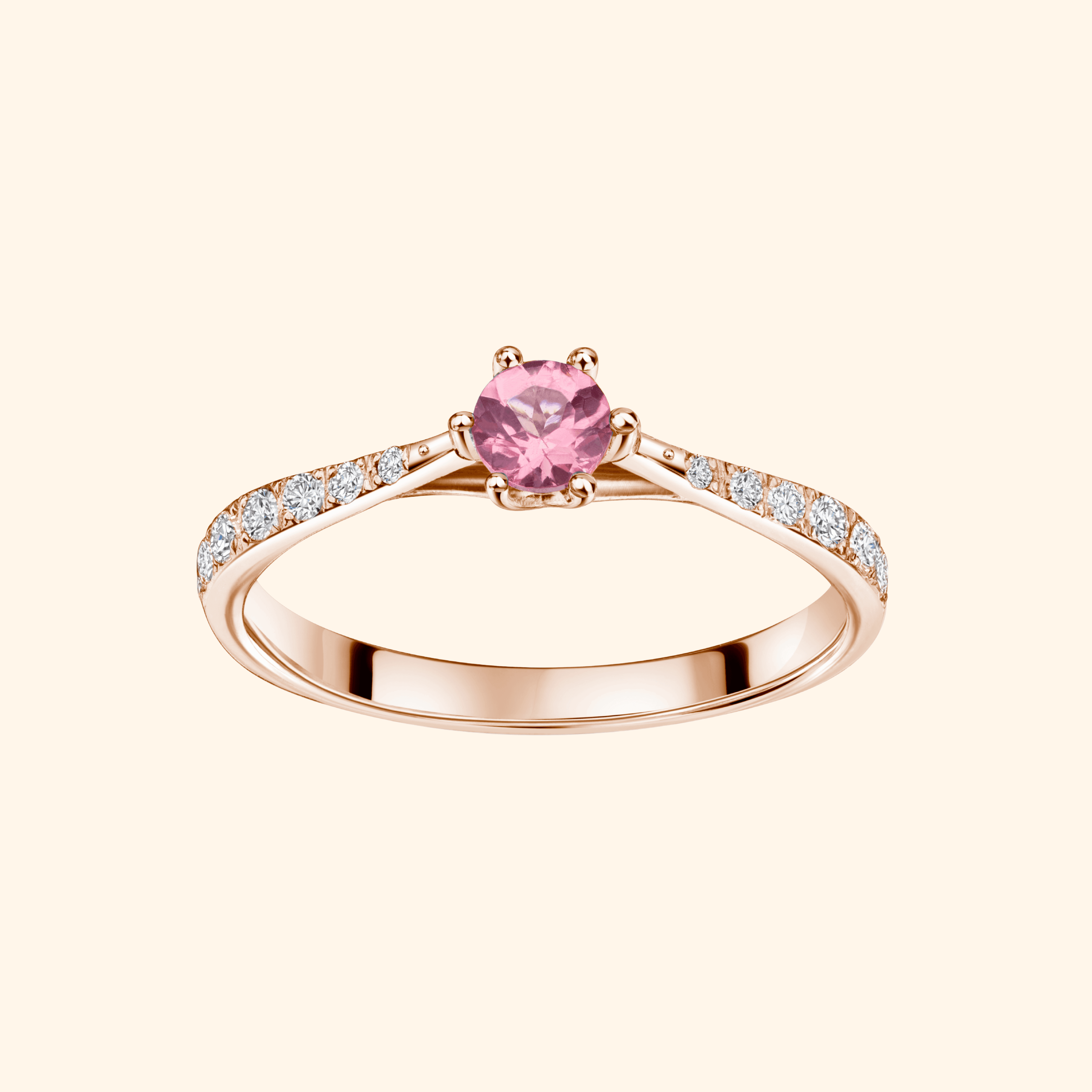 Rosé Eleganz Verlobungsring Gold - Schmuck Land