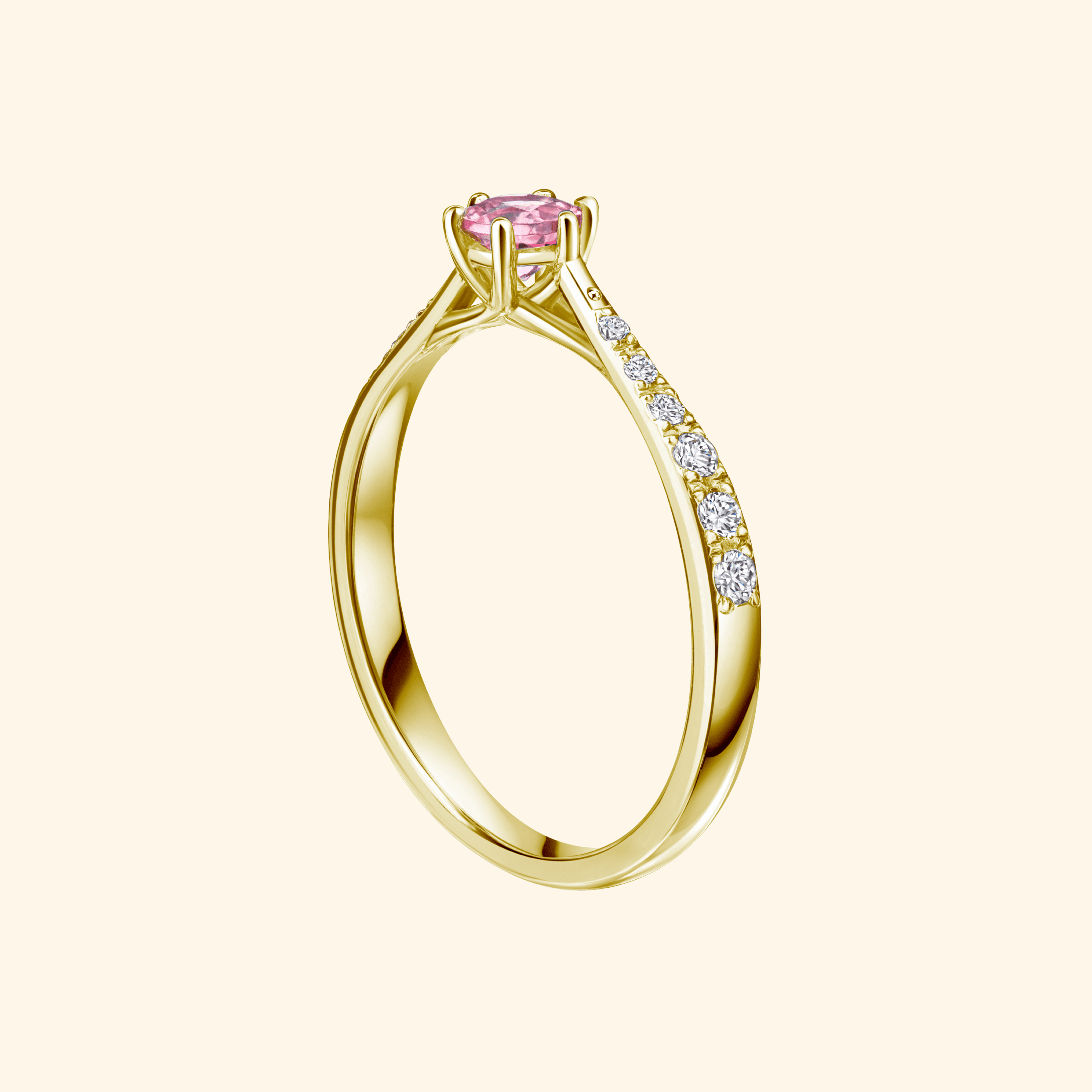 Rosé Eleganz Verlobungsring Gold Ansicht 2 - Schmuck Land