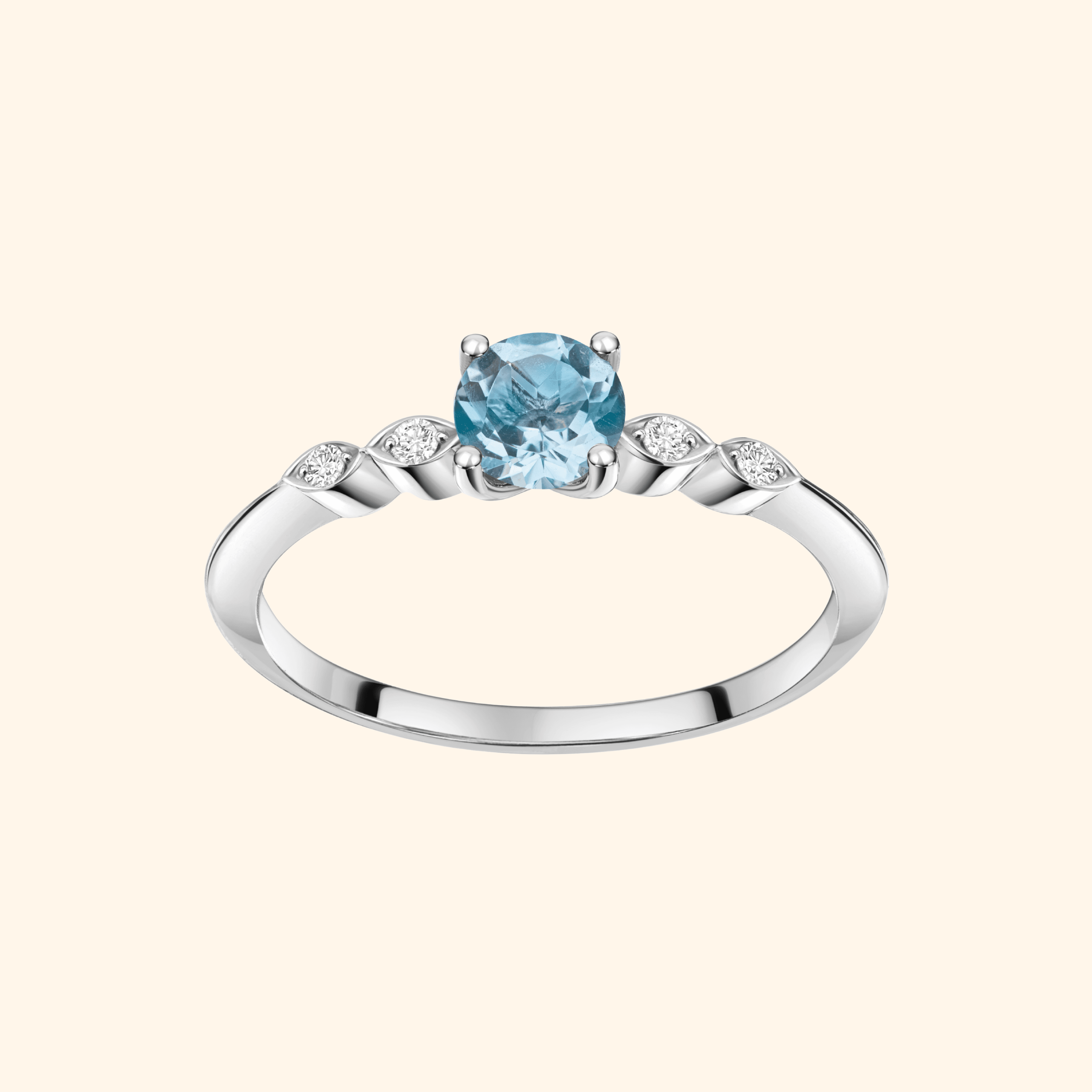 Blaue Mitte Verlobungsring Blauer Stein- Schmuck Land