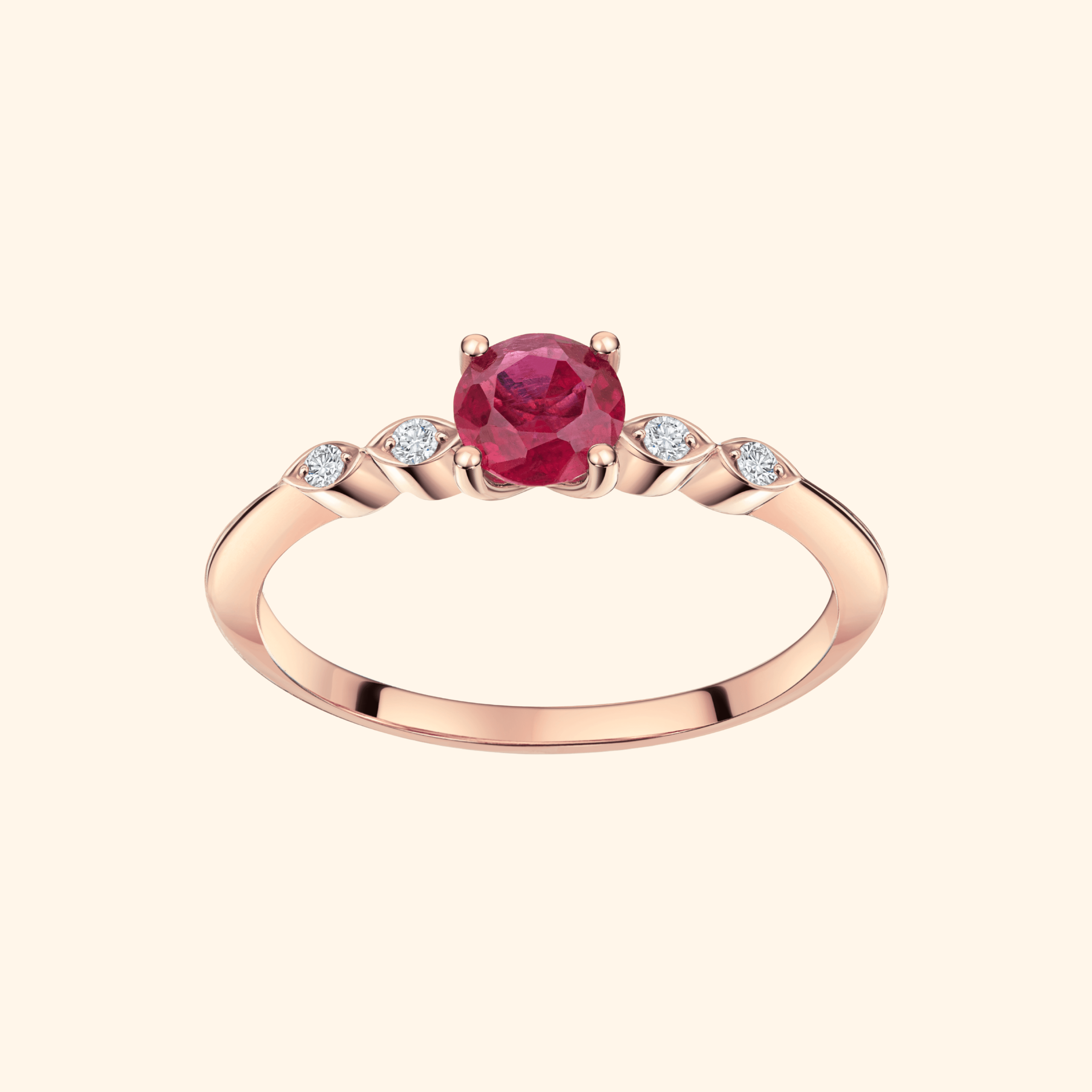 Blaue Mitte Verlobungsring Roter Stein- Schmuck Land