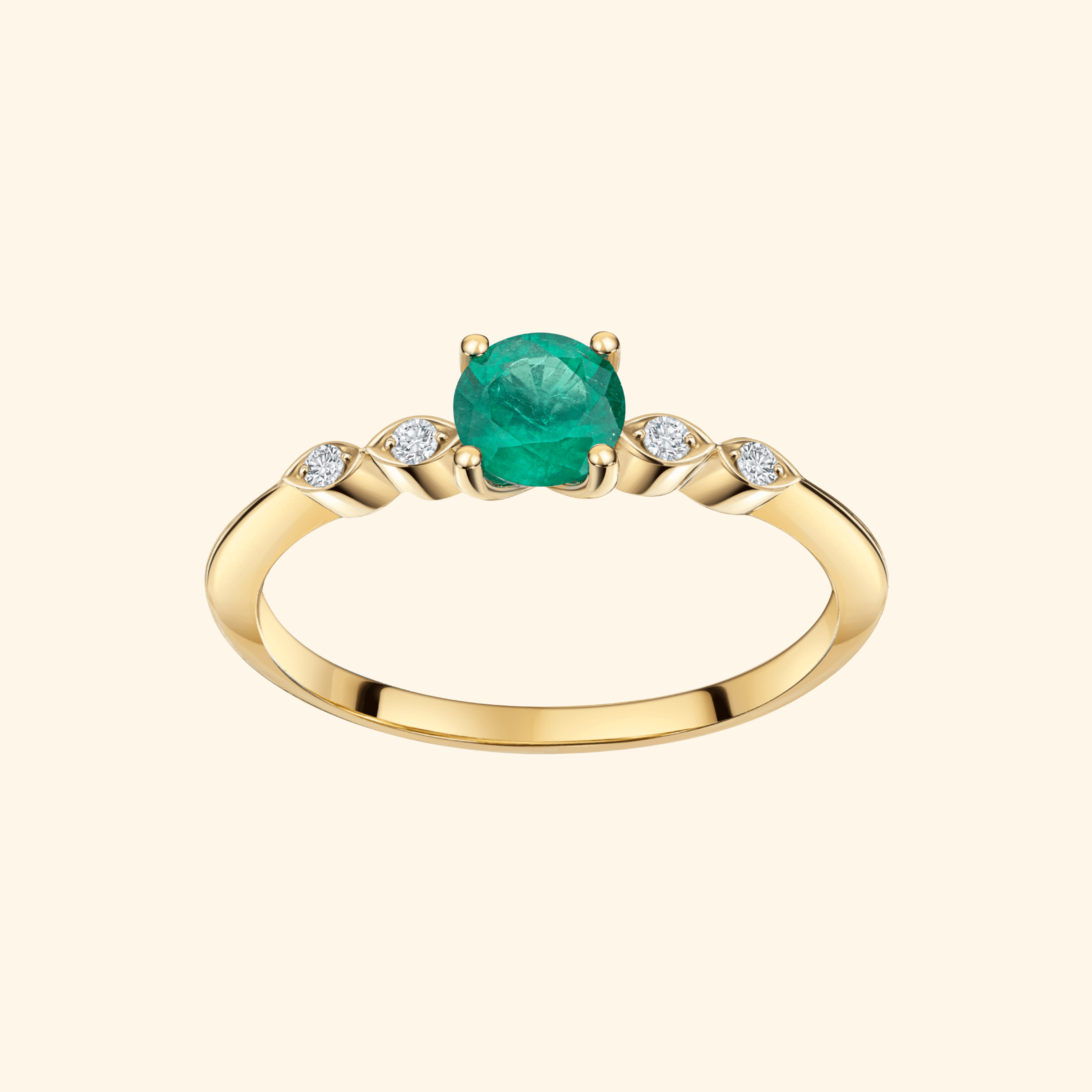 Blaue Mitte Verlobungsring Grüner Stein- Schmuck Land