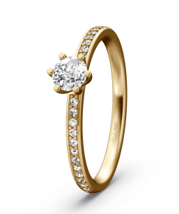 Verlobungsring Pavé Solitär - Gold Pavé